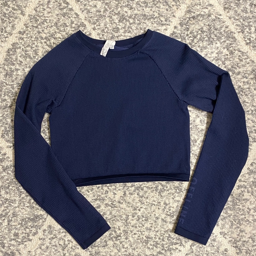 Aerie Navy Long Sleeve Women's Tee